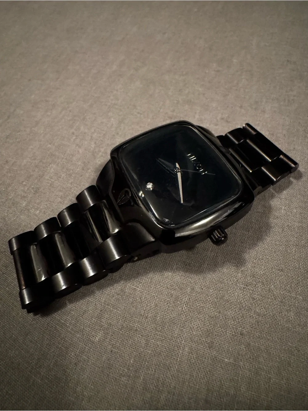 Nixon Men’s Black Stainless Steel Square Watch